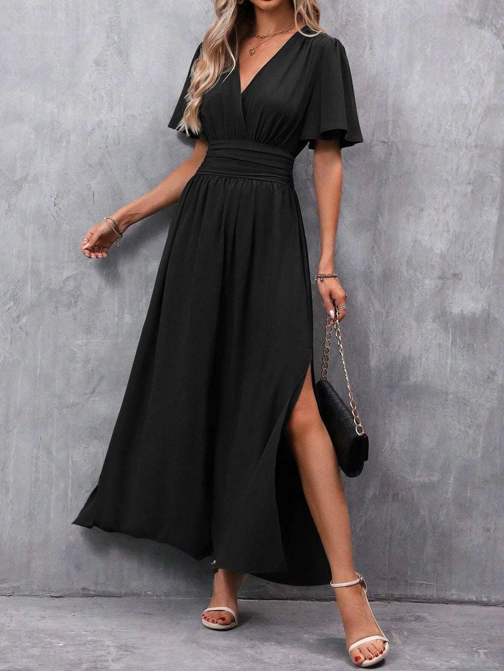 Eterna - vestido maxi elegante negro