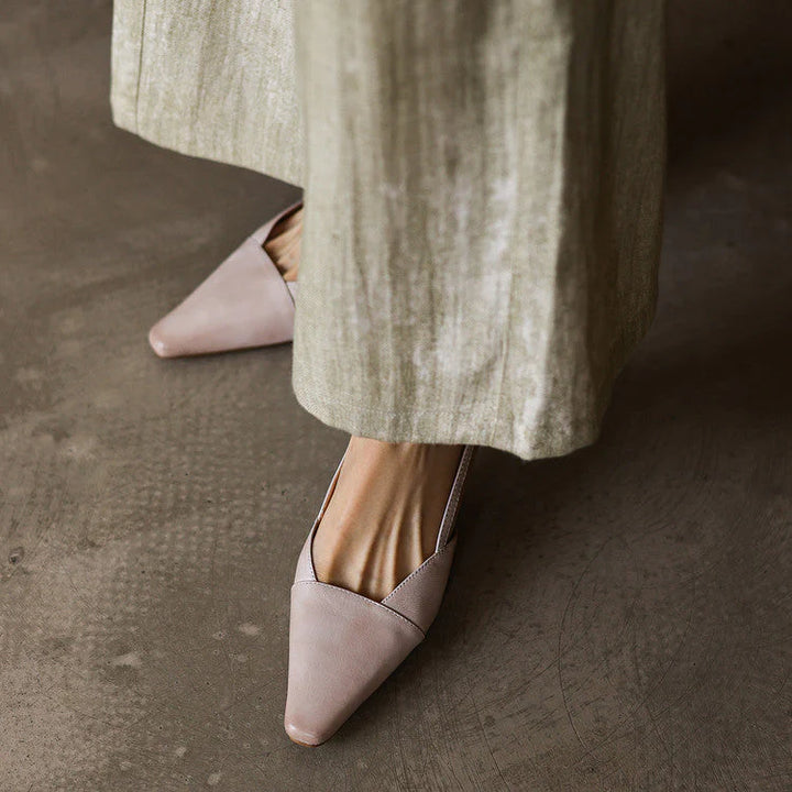 Serena | Sapatos de Salto Slingback de Pele