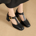 MARCELE - ZAPATOS DE CUERO T-STRAP