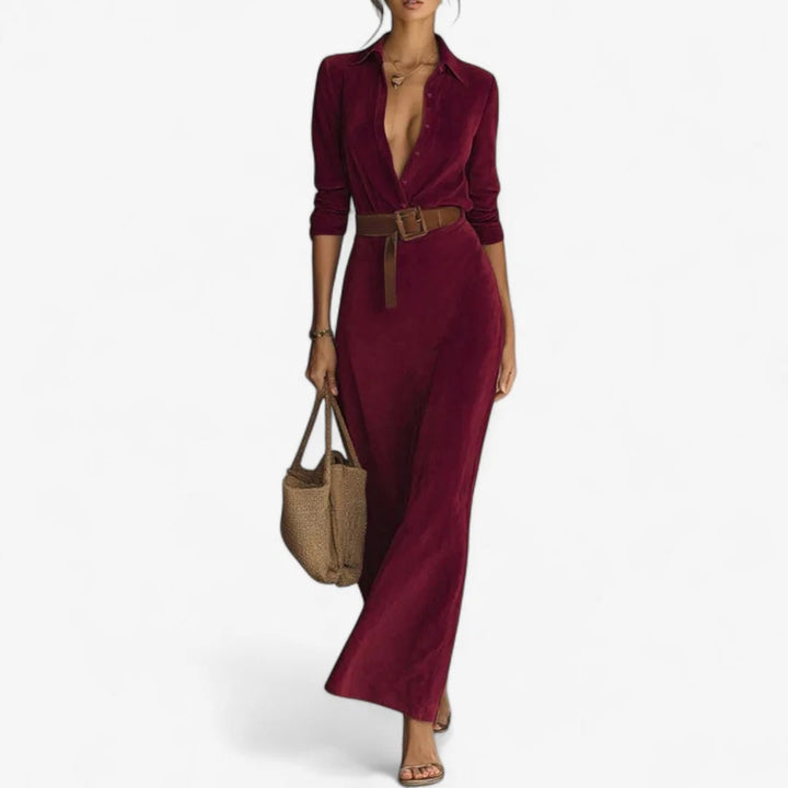 Emmanuella™ | Vestido Maxi Minimalista De Satén