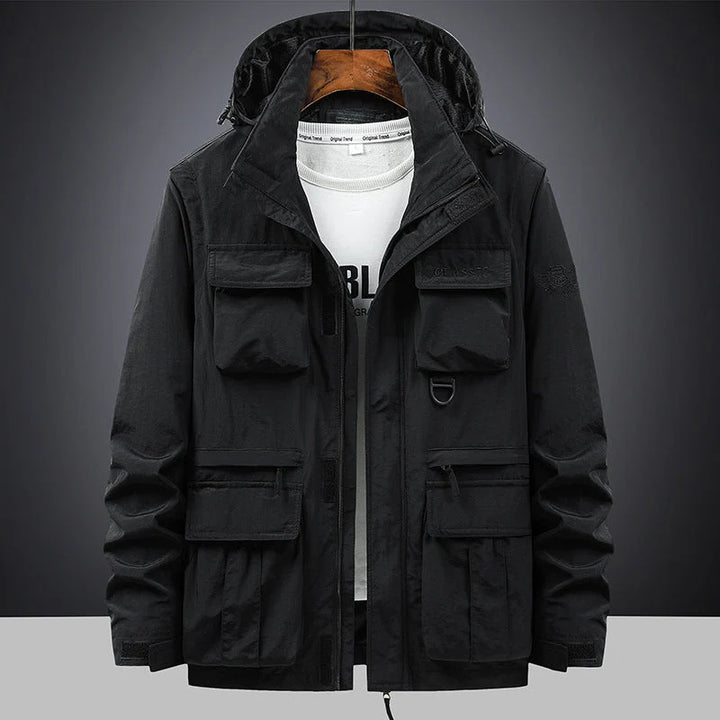 Chaqueta De Campo Para Hombre Con Capucha Y Bolsillos Multifunción