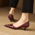 Ceyra | Tacones Bajos de Cuero Genuino