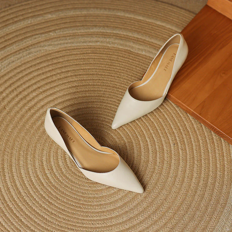 Ceyra | Tacones Bajos de Cuero Genuino