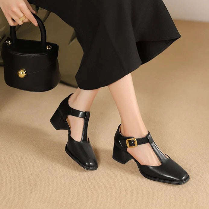 Marcele - Sapatos de Couro T-strap