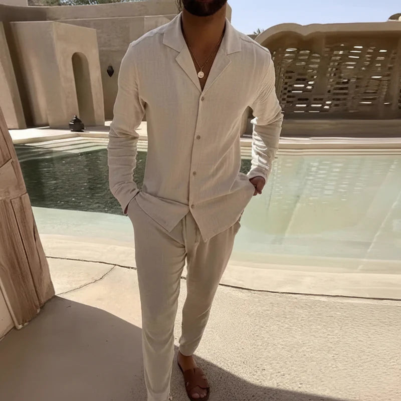 Conjunto Elegante De Dos Piezas Para Hombre Ropa Ligera De Verano Cómodo Casual Y Coordinado