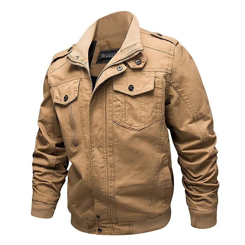 Ranger | Chaqueta De Campo Masculina En Lona Con Cuello Alto Y Bolsillos Multifunción