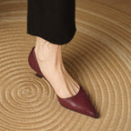 Ceyra | Tacones Bajos de Cuero Genuino