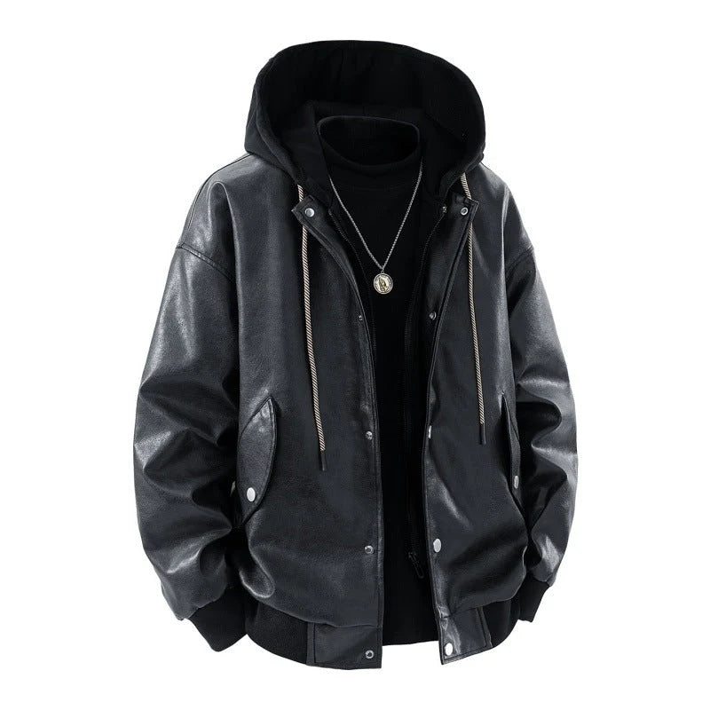 Axel | Bomber Oversized Para Homem Com Capuz, Colchetes E Bolsos