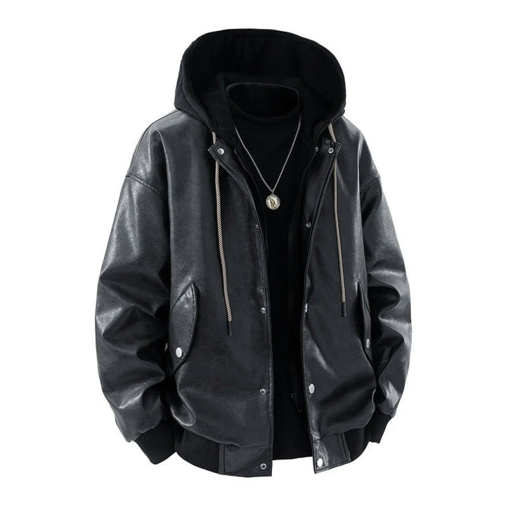 Axel | Bomber Oversized Para Homem Com Capuz, Colchetes E Bolsos