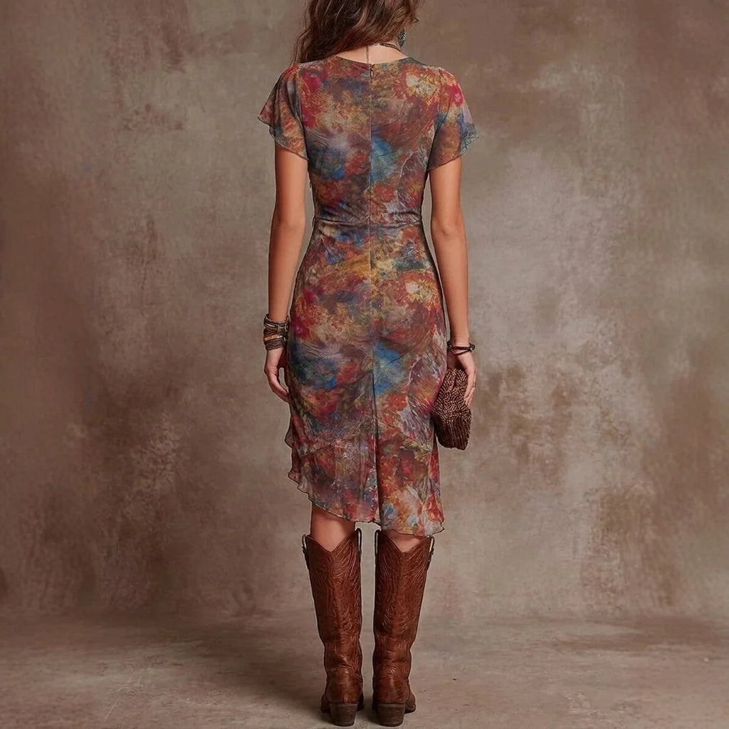 Elvira | vestido midi elegante con escote en v