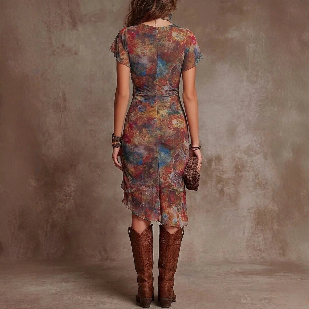 Elvira | Vestido Midi Elegante Com Decote Em V