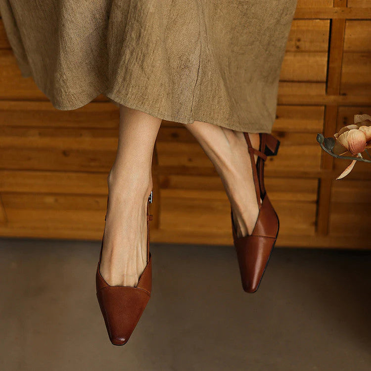 Serena | tacones slingback de piel