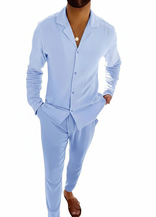 Conjunto Elegante De Dos Piezas Para Hombre Ropa Ligera De Verano Cómodo Casual Y Coordinado