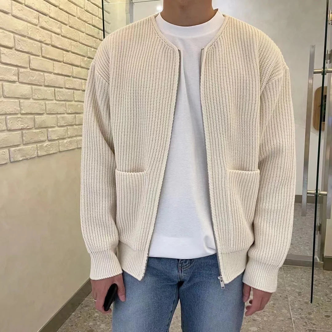 Seth - Sudadera Masculina De Punto Fino Con Cremallera