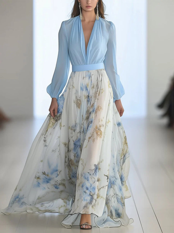 Gabriela | V-Neck Floral Maxi Dress