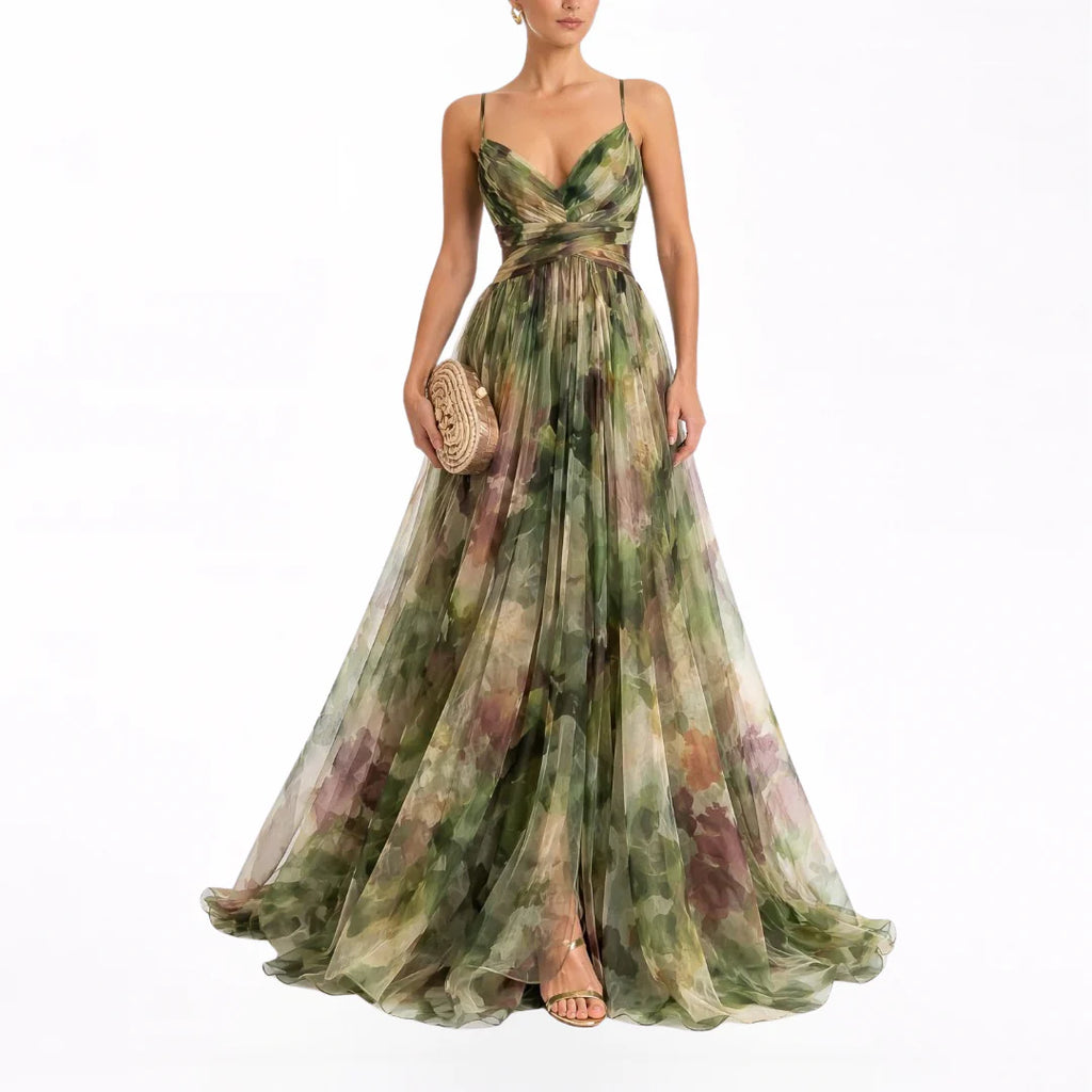 Giselle | Maxi Vestido Encantador con Estampado Floral