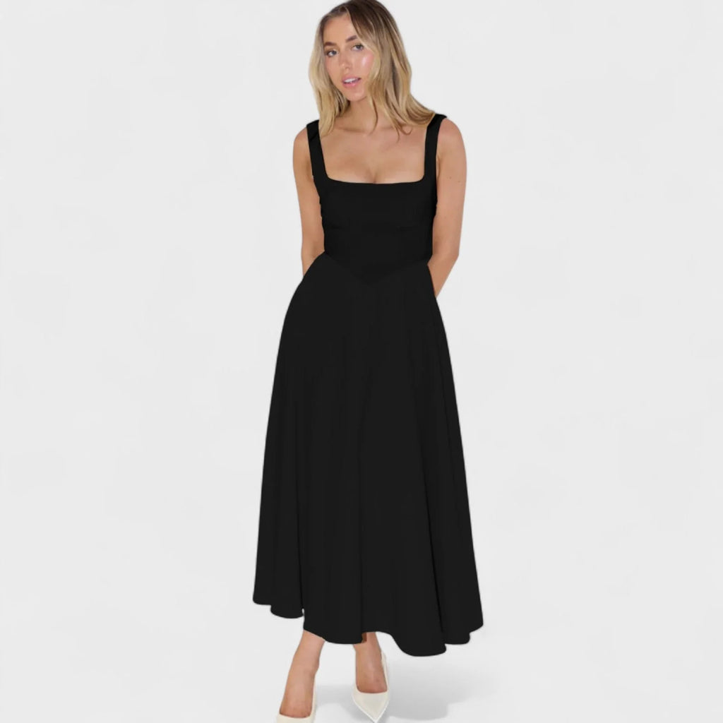 Maribel - vestido midi escote cuadrado