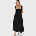 Maribel - vestido midi escote cuadrado