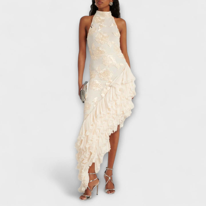 Karen | 3D Floral Applique Maxi Dress
