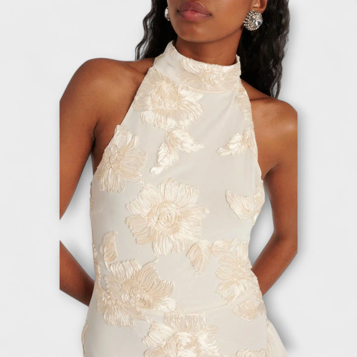 Karen | 3D Floral Applique Maxi Dress