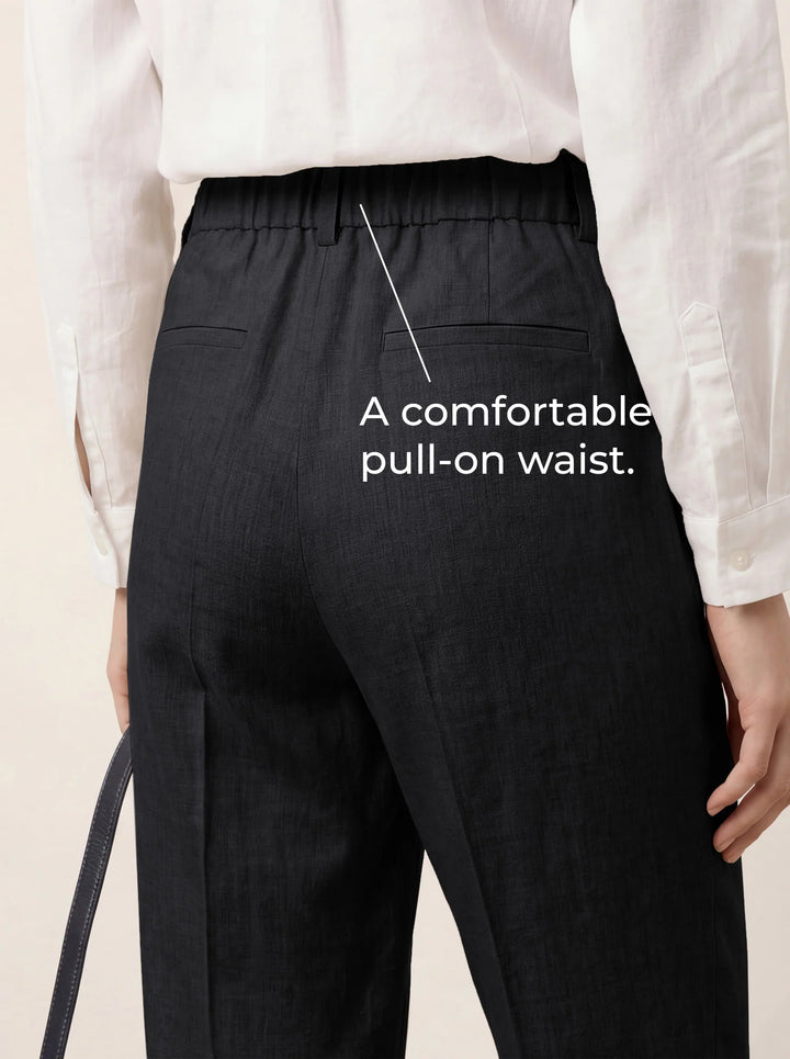 Logan | Pantalón Cropped Recto Sastre De Lino