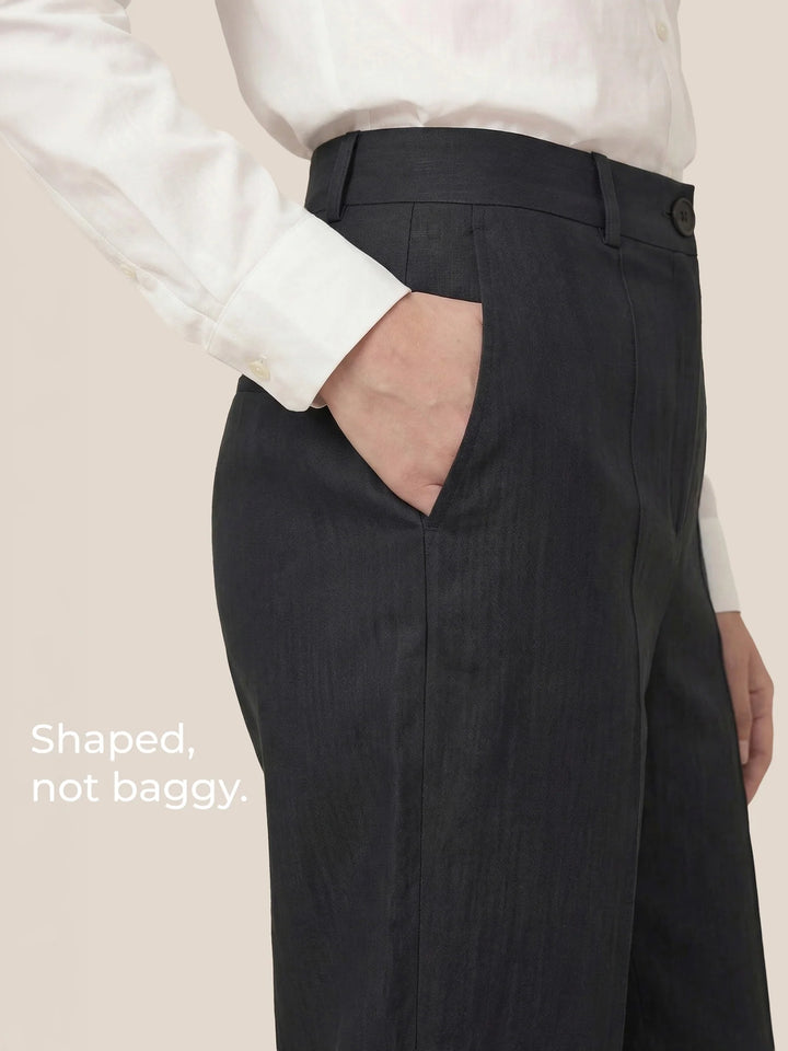 Logan | Pantalón Cropped Recto Sastre De Lino