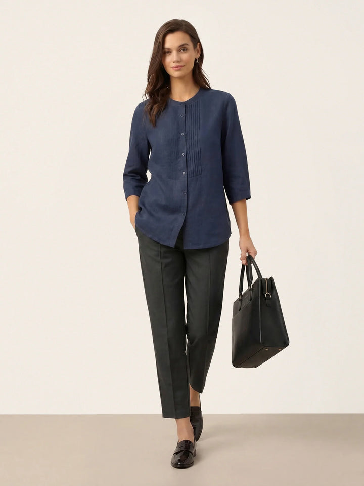 Logan | Pantalón Cropped Recto Sastre De Lino