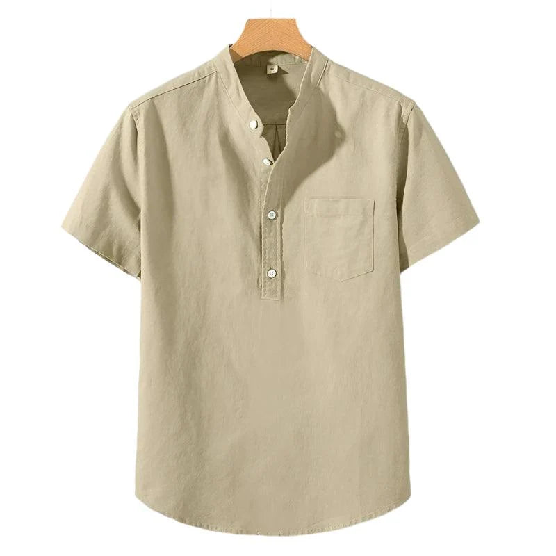 Camisa en Mezcla de Poliéster - Cuello Alto