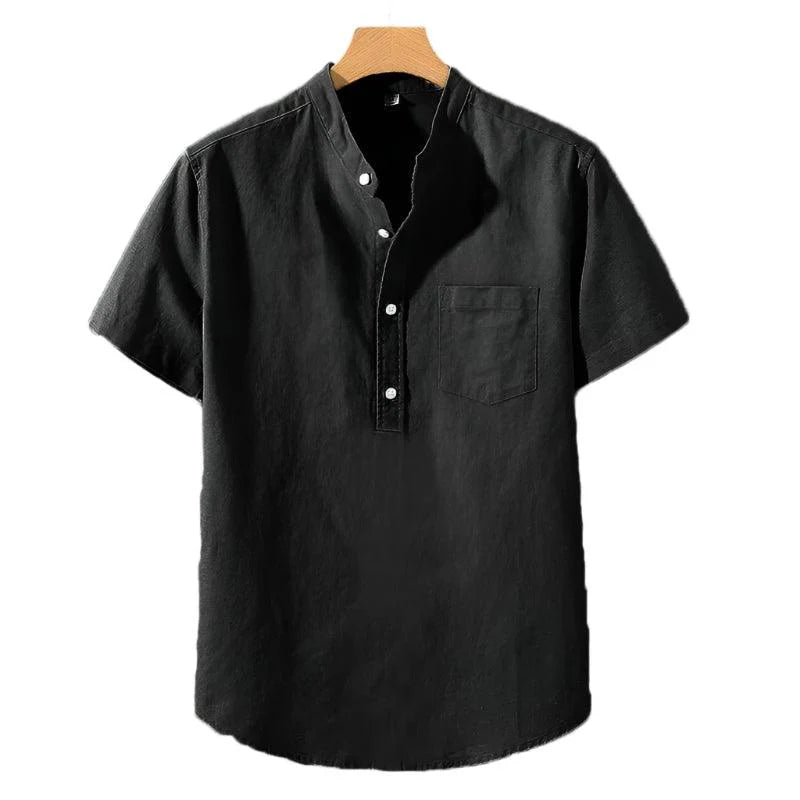 Camisa en Mezcla de Poliéster - Cuello Alto