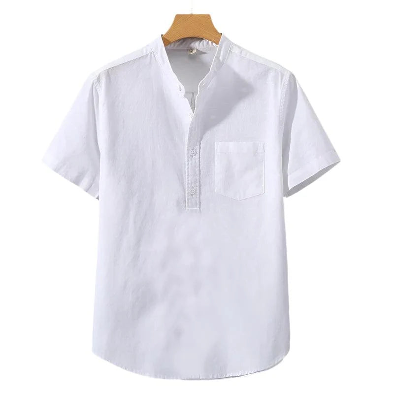 Camisa en Mezcla de Poliéster - Cuello Alto