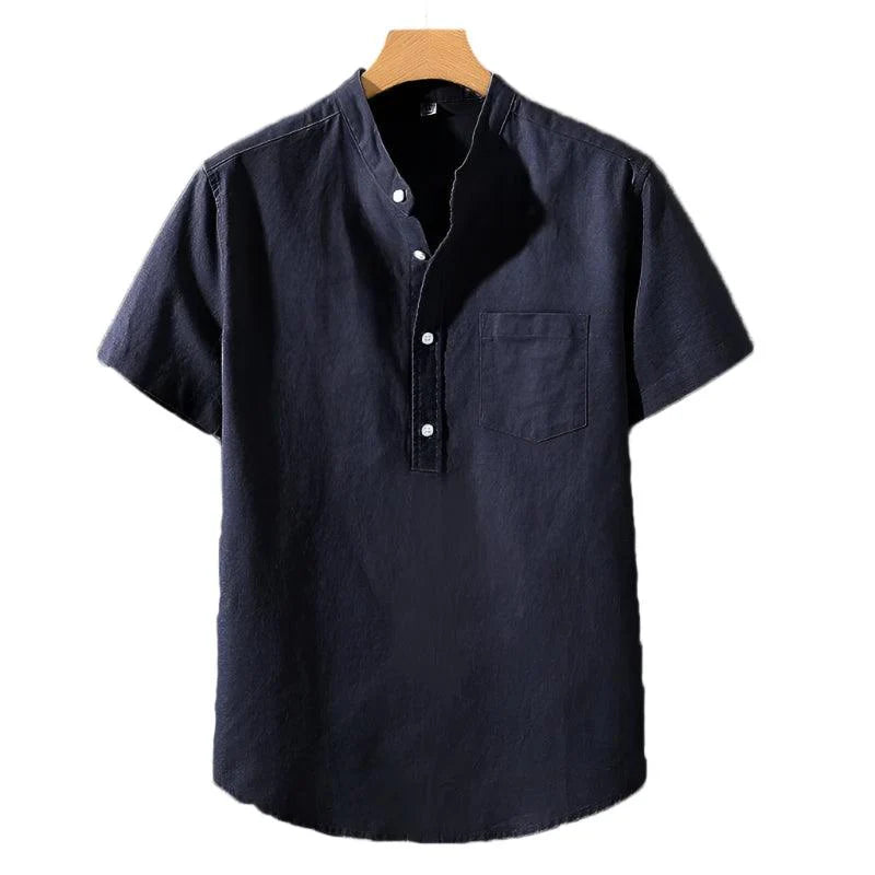 Camisa en Mezcla de Poliéster - Cuello Alto