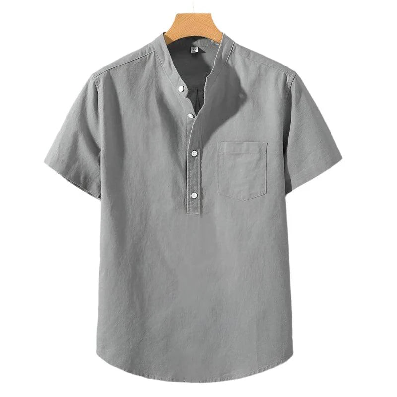 Camisa en Mezcla de Poliéster - Cuello Alto