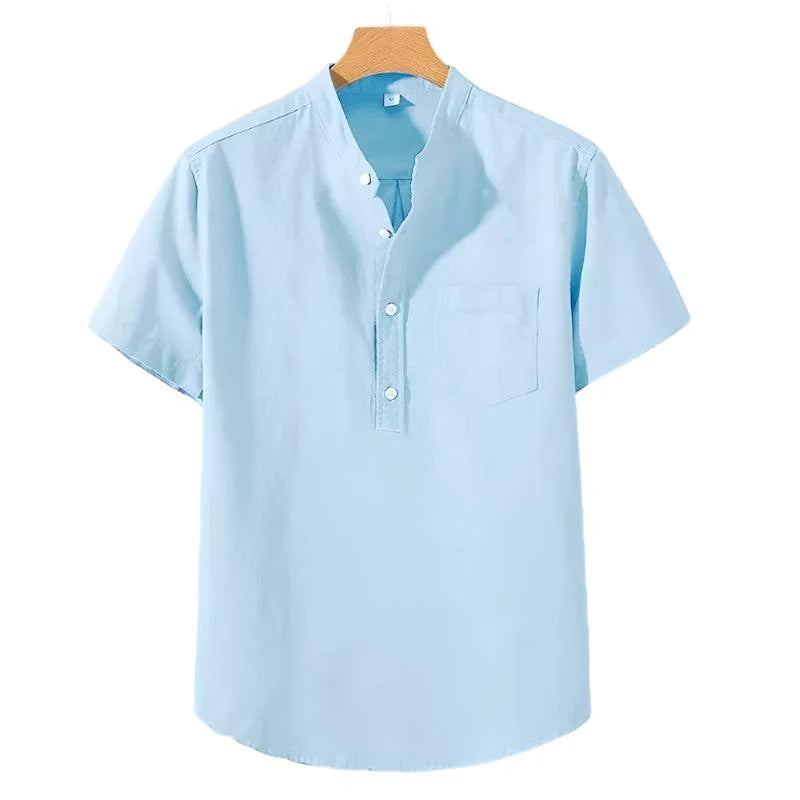 Camisa en Mezcla de Poliéster - Cuello Alto