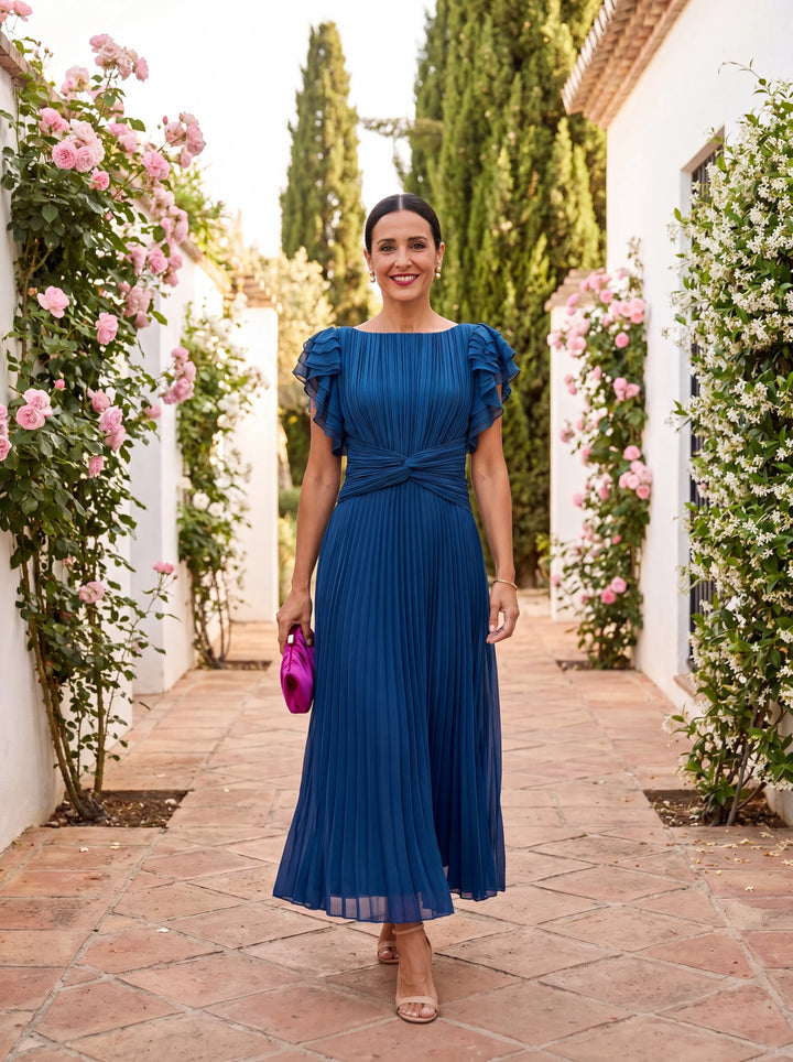 Vanessa - Elegant Pleated Midi Dress