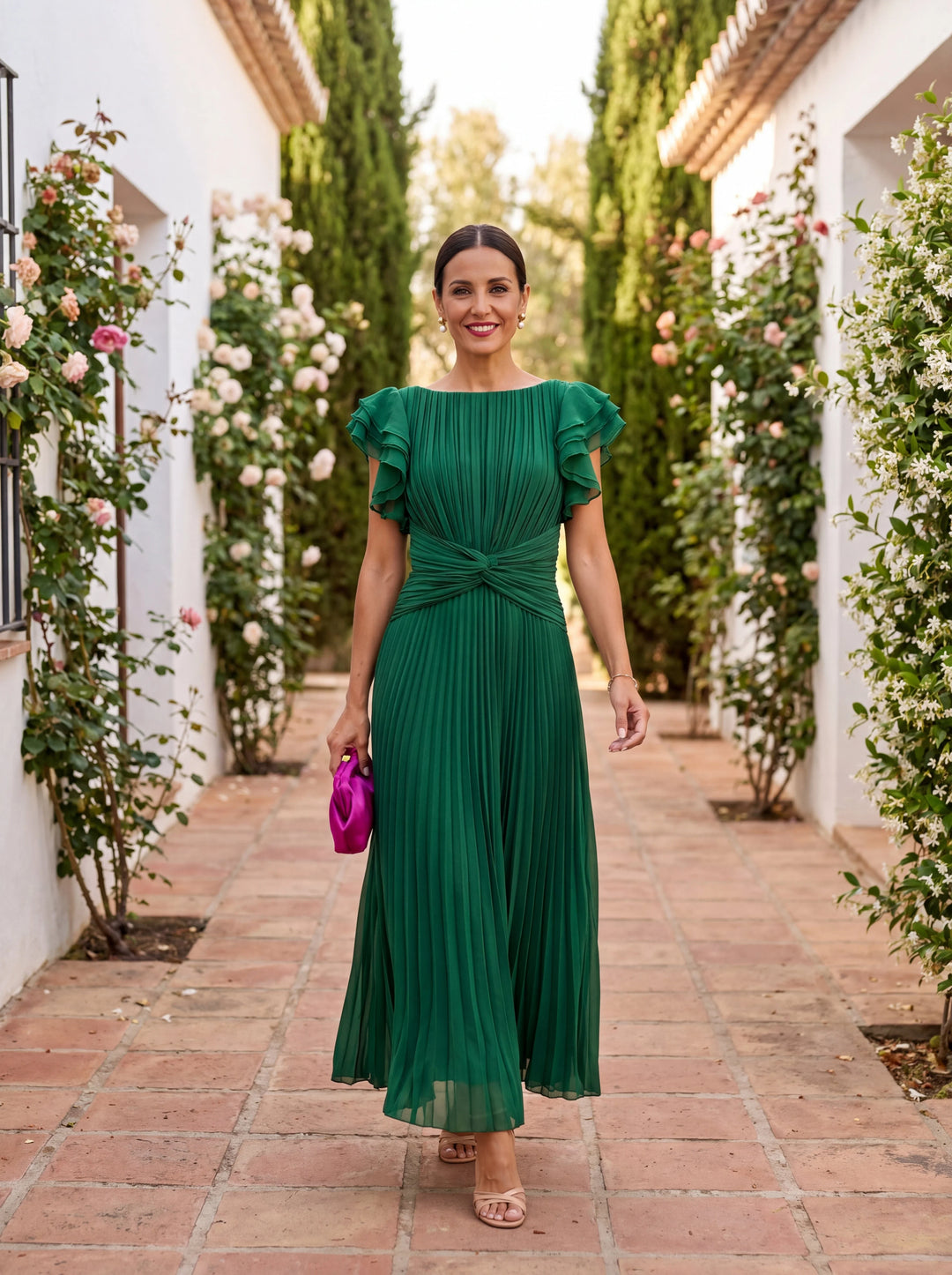 Vanessa - Elegant Pleated Midi Dress