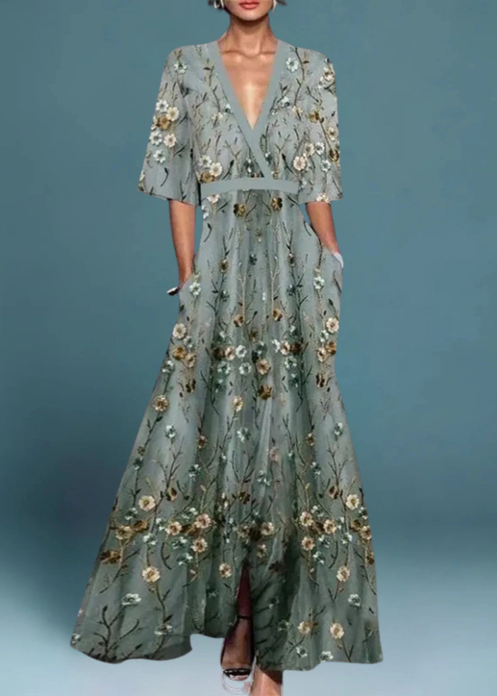 Rute - vestido maxi floral elegante para mujer