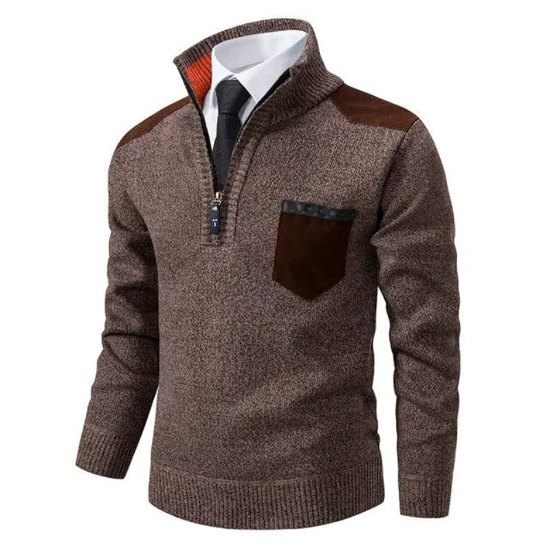 Camisola de malha - Com gola e bolso