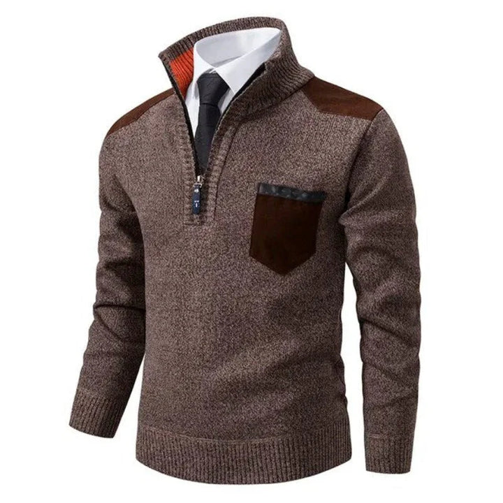 Camisola de malha - Com gola e bolso