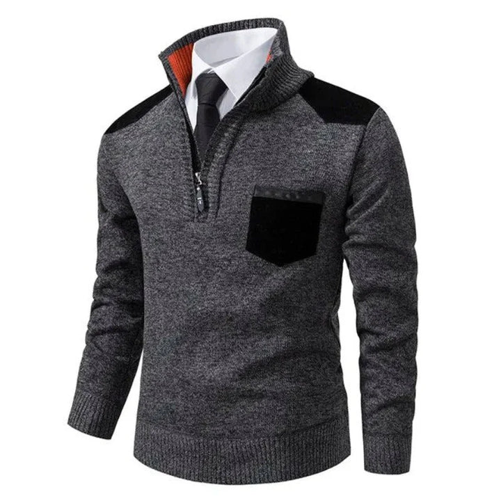 Camisola de malha - Com gola e bolso