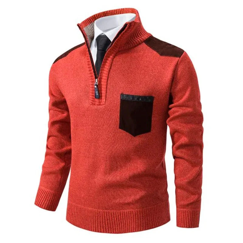 Camisola de malha - Com gola e bolso
