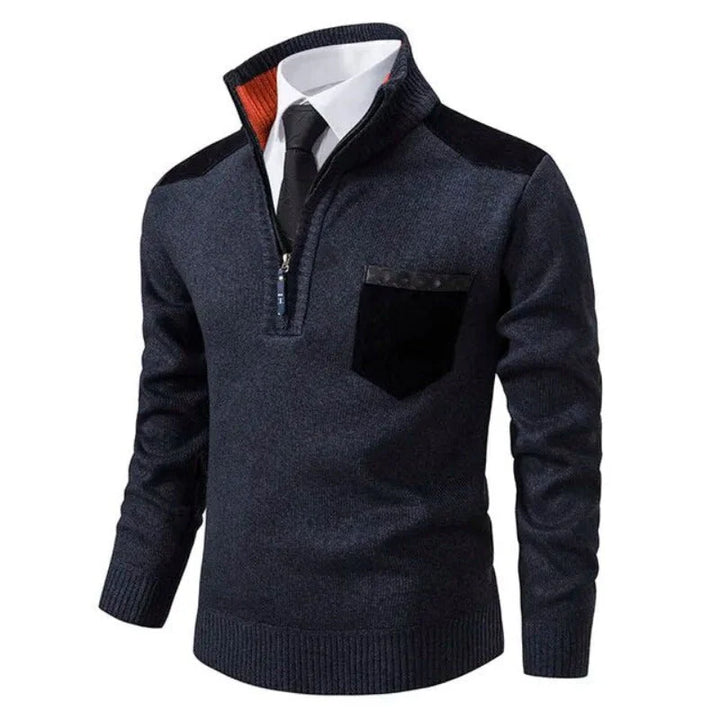 Camisola de malha - Com gola e bolso