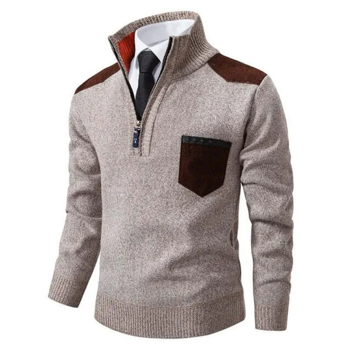 Camisola de malha - Com gola e bolso