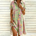 VESTIDO CASUAL DE VACACIONES CON ESTAMPADO FLORAL ÉTNICO