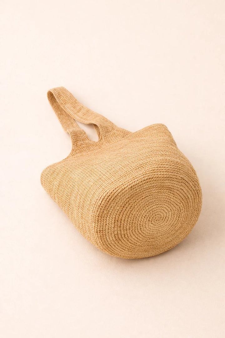 Bolso Cubo De Rafia Tejido A Mano Estructurado Para Playa Y Vacaciones
