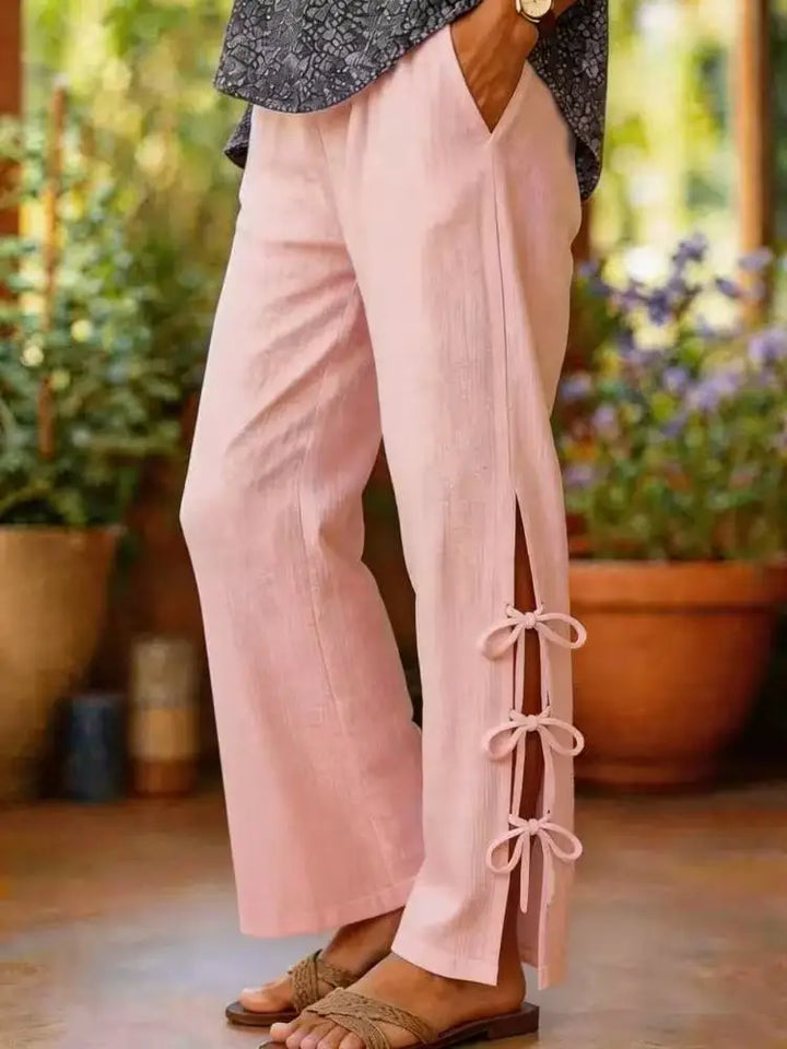 Lyara™ | Pantalones De Pierna Ancha Con Abertura Lateral