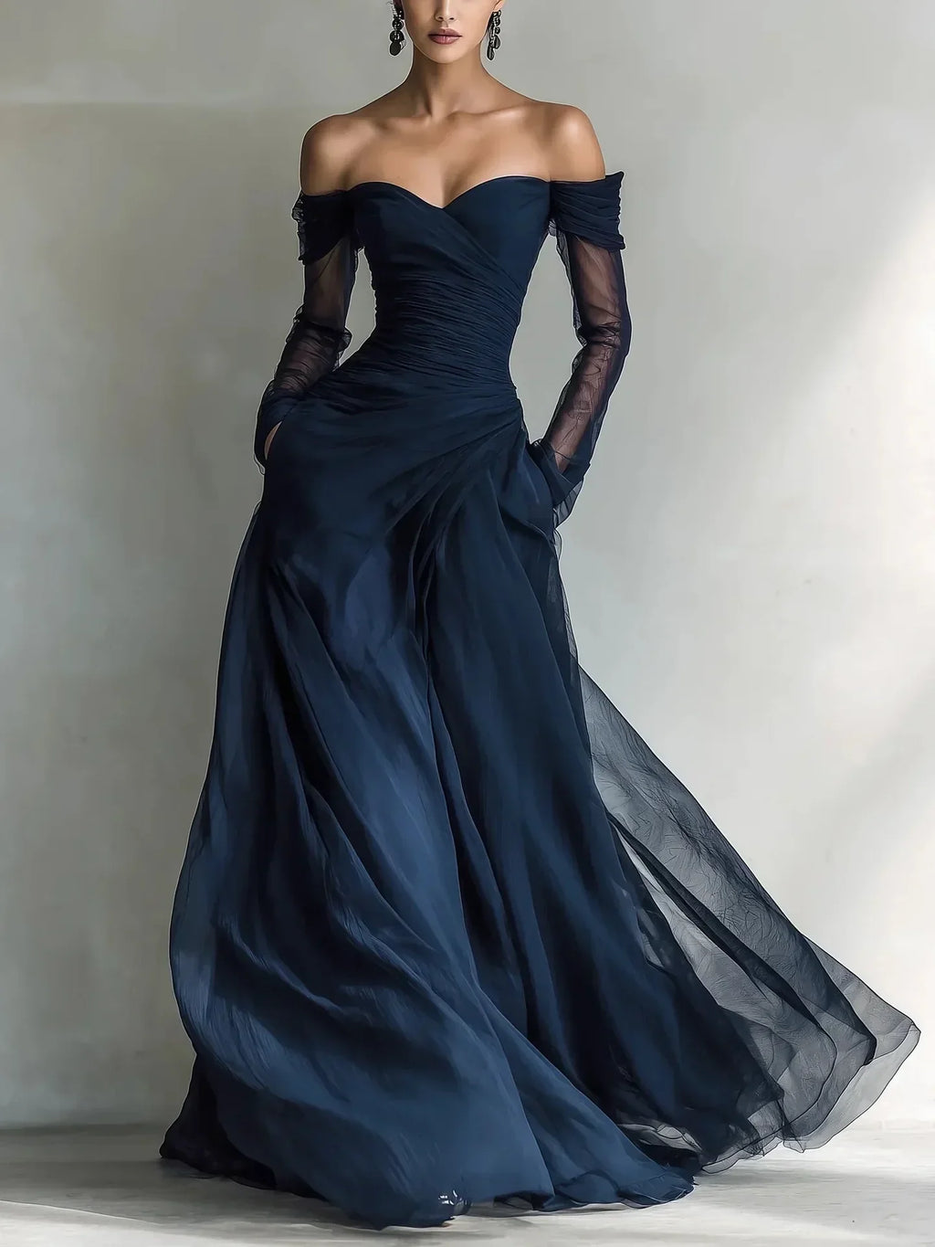 Eleonora - vestido largo con hombros al descubierto