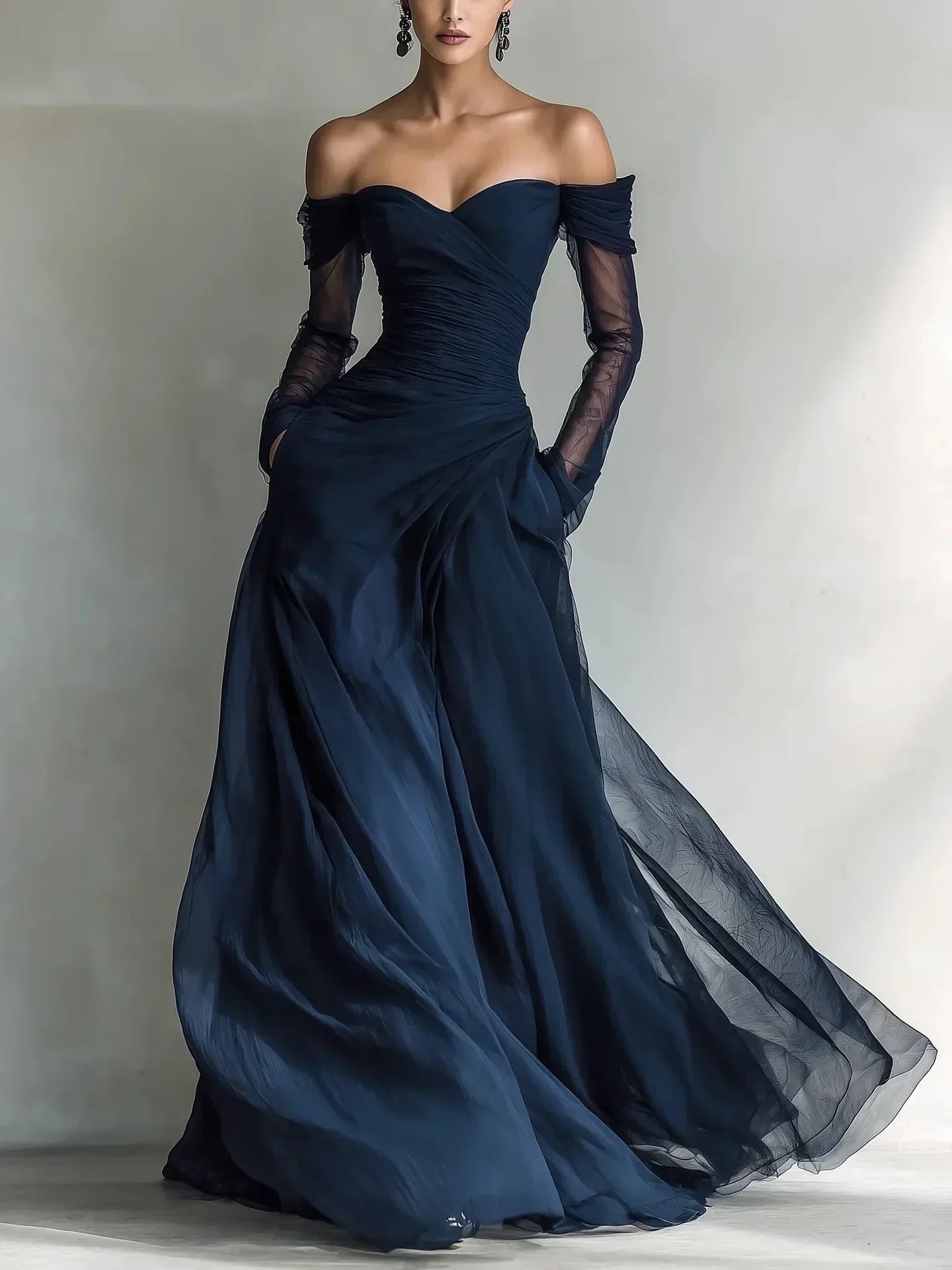 Eleonora - vestido largo con hombros al descubierto