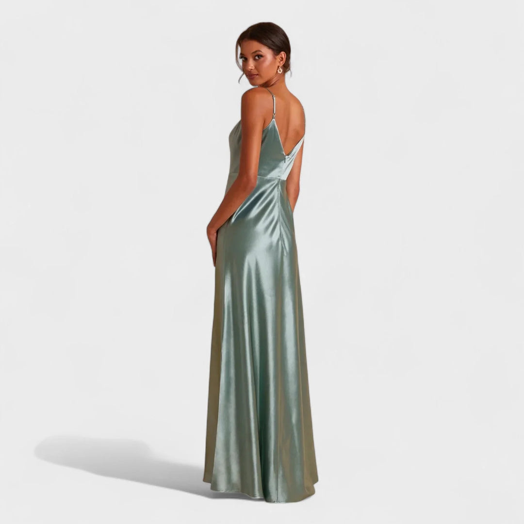 Lúcia - Vestido Comprido de Cetim