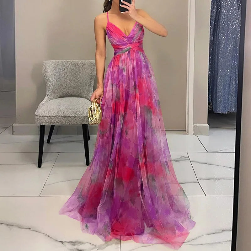 Giselle | Maxi Vestido Encantador con Estampado Floral