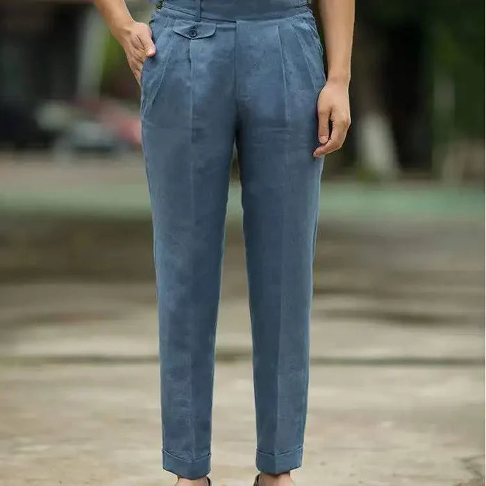 Pantalones De Lino Tailor Made De Cintura Alta Para Hombre